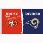 San Francisco 49er vs St.Louis Rams House Divided Rivalry Flag 3X5FT