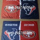 San Francisco 49ers Houston Texans House Divided Flag 3ft x 5ft Polyester
