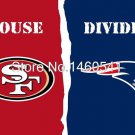 San Francisco 49ers England Patriots House Divided Flag 3ft x 5ft Polyester