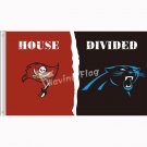 Tampa Bay Buccaneers vs Carolina Panthers House Divided Rivalry Flag 3 x 5 ft metal grommets