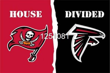 Tampa Bay Buccaneers Atlanta Falcons House Divided Flag 3ft x 5ft Polyester