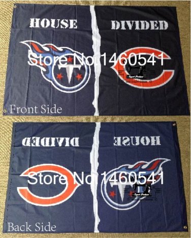 Tennessee Titans Chicago Bears House Divided Flag 3ft x 5ft Polyester