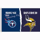 Tennessee Titans vs Minnesota Vikings House Divided Rivalry Flag 3'*5'