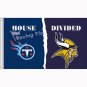 Tennessee Titans vs Minnesota Vikings House Divided Rivalry Flag 3'*5'