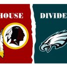 3x5 ft Washington Redskins VS Philadelphia Eagles house divided flag 150x90cm 2 metal grommet