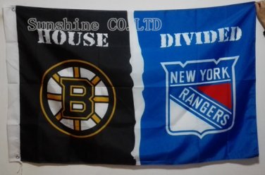 Boston Bruins New York Rangers House Divided Flag hot sell goods 3x5 FT 150X90CM