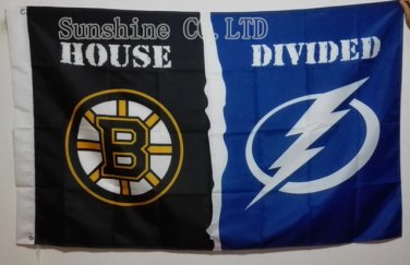 Boston Bruins Tampa Bay Lightning House Divided Flag hot sell goods 3X5FT