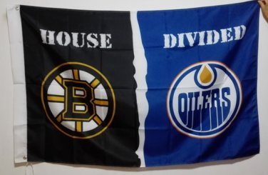 Boston Bruins Edmonton Oilers House Divided Flag hot sell goods 3X5FT