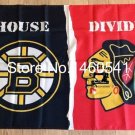 Boston Bruins Chicago Blackhawks House Divided Flag 3ft x 5ft Polyester