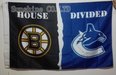 Boston Bruins Vancouver Canucks House Divided Flag hot sell goods 3X5FT