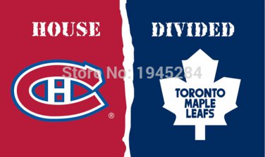 Montreal Canadiens Toronto Maple Leafs House Divided Flag Banner New 3x5ft
