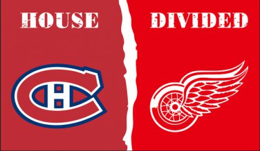 Montreal Canadiens and Detroit Red Wing House Divided flag banner 3X5FT