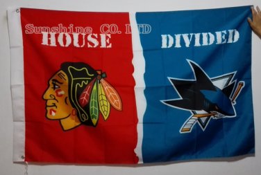 Chicago Blackhawks San Jose Sharks House Divided Flag hot sell goods 3x5 FT