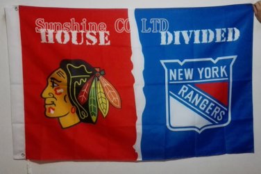 Chicago Blackhawks New York Rangers House Divided Flag hot sell goods 3X5FT
