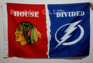 Chicago Blackhawks Tampa Bay Lightning Flag House Divided flag hot sell goods 3x5 FT