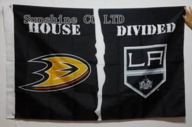 Anaheim Ducks Los Angeles Kings House Divided Flag hot sell goods 3x5 FT