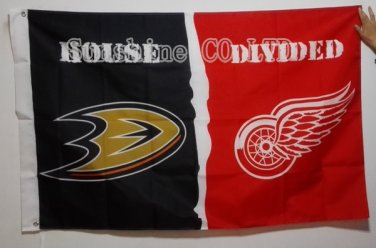 Anaheim Ducks Detroit Red Wings House Divided Flag hot sell goods 3X5FT