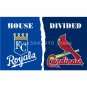 Kansas City Royals vs St. Louis Cardinals House Divided Team Flag  3ft x 5ft