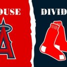 Los Angeles Angels of Anaheim vs Boston Red Sox House Divided Rivalry flag 3ftx5f