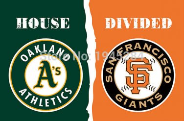 Oakland Athletics San Francisco Giants House Divided Flag Banner New 3x5FT