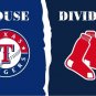 House divided flag of the Texas Rangers and Boston Red Sox3ftx5ft Banner