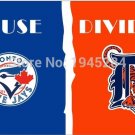 Toronto Blue Jays Detroit Tigers House Divided Flag Banner New 3x5FT