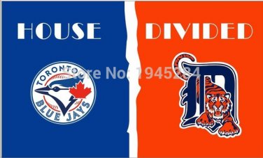 Toronto Blue Jays Detroit Tigers House Divided Flag Banner New 3x5FT