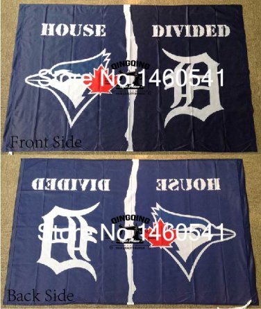 Toronto Blue Jays Detroit Tigers House Divided Flag 3ft x 5ft Polyester