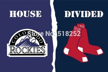 Colorado Rockies Boston Red Sox House Divided Flag 3x5 FT