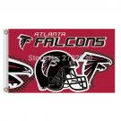 Atlanta Falcons Helmet Red Banner Flag Super Champions World Series Football Team 3ft X 5ft