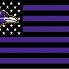 Baltimore Ravens black and purple background with stars and stripes Flag 3FTx5FT