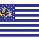 Baltimore Ravens US flag with star and stripe 3x5 FT banner