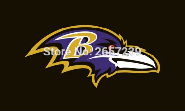 Baltimore Ravens logo Flag 3x5FT NFL banner150X90CM 100D Polyester brass grommets custom