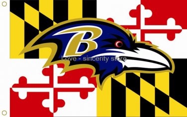 Baltimore Ravens Baltimore Orioles Maryland Flag 3ft x 5ft