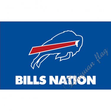 Buffalo Bills Flag 3ft x 5ft Polyester Banner 90x150cm white sleeve with 2 Metal Grommets
