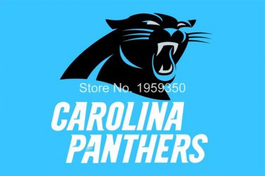 Carolina Panthers 3x5 FT Banner 100D Polyester Flag white sleeve