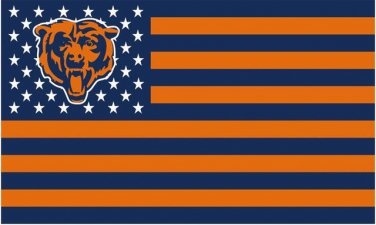 Chicago Bears Flag Patchwork Color the Star-Spangled Banner  3x5 FT