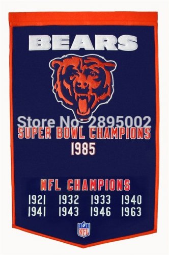 Chicago Bears Super Bowl Champions Hockey Banner Flag Polyester grommets 3' x 5