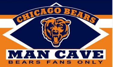 high quality Chicago Bears flag man cave banner 100D 3x5FT