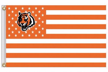 Cincinnati Bengals US flag with star and stripe 3x5 FT Banner
