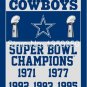 Dallas Cowboys Champions Flag 3ft x 5ft Polyester 90X150cm