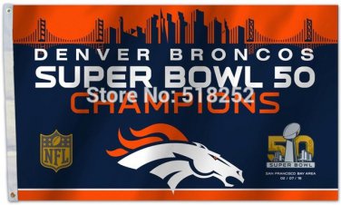 Denver Broncos Super Bowl 50 Champions Flag 3x5 FT 150X90CM
