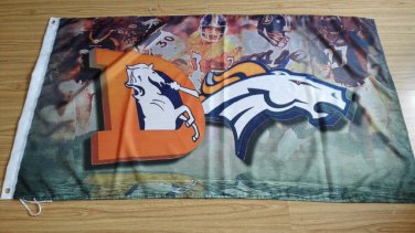 Denver Broncos flag with star and stripe 3 x 5 ft banner Banner 100D polyester brass