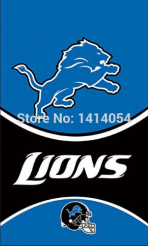 Detroit Lions LOGO WORDMARK HELMET Flag 100D Polyester3x5 FT