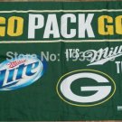 Green Bay Packers Flag Miller Beer Bar Tailgate Rodgers Rare 3x5ft