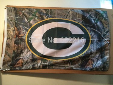 Green Bay Packers BANNER Camo Large Outdoor Flag 3ft x 5ft Football Hockey USA Flag
