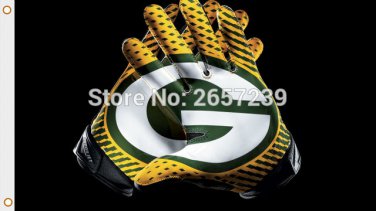 Green Bay Packers Gloves Flag 3x5FT   banner150X90CM
