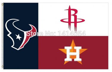 Houston State Fans Texans Rockets Astros Flag 150X90CM 3x5 FT Banner