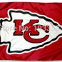 Kansas City Chiefs Large Outdoor KC Flag 3' x 5' Fan Flag Banner brass metal holes