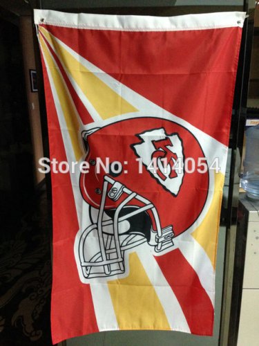 Kansas City Chiefs Helmet Flag 150X90CM Banner 100D Polyester3x5 FT flag